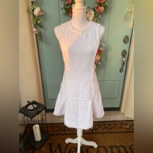 Banana Republic White Sleeveless Dress with Black